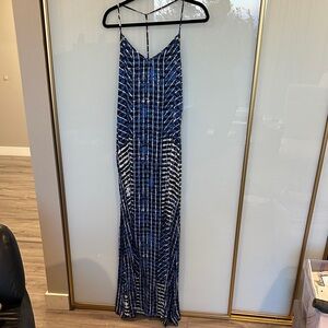 Tart Navy and White Striped Maxi Dress